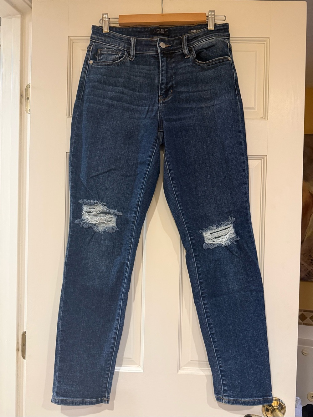 Judy Blue Indigo Distressed Skinny Jeans
